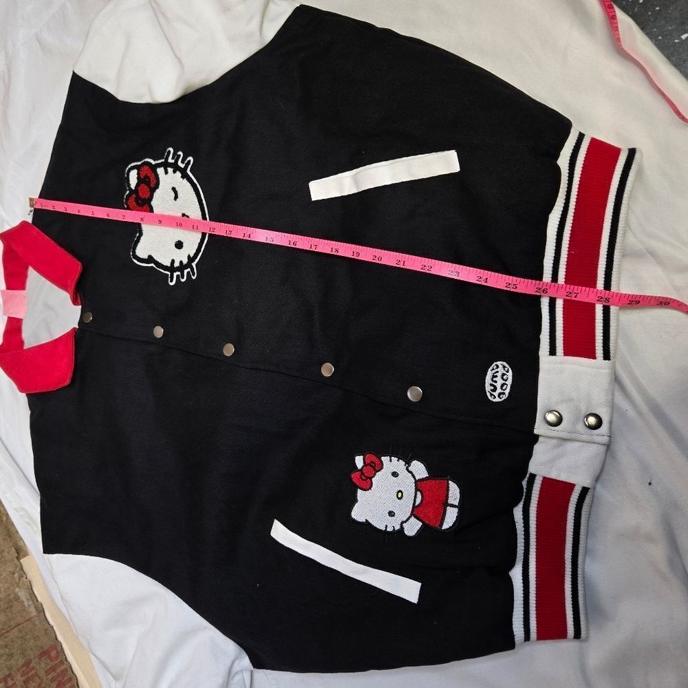 HELLO KITTY x Dumbgood varsity black and white unisex jacket L - Picture 15 of 17